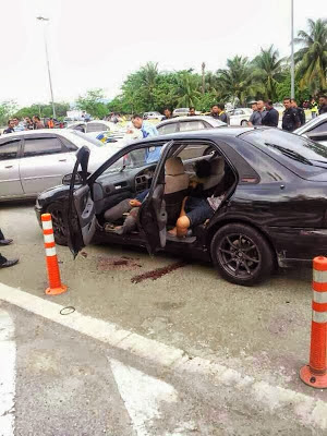 gambar kereta milik penjenayah Kes Berbalas Tembakan Di Lebuhraya Duke
