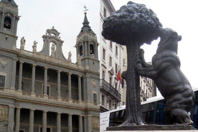 Madrid - Catedral de la Almudena y El Oso y el Madrono, Puerta del Sol