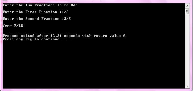 Program To Add Fractions In C++