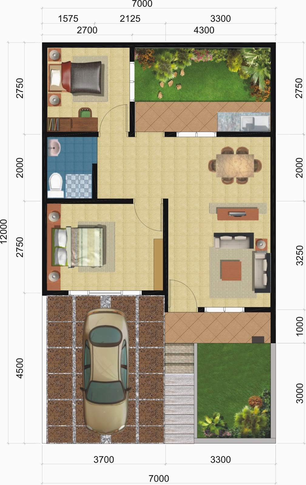 Gambar Desain Rumah Minimalis 1 Lantai Ukuran 5x12 Terbaru Desain