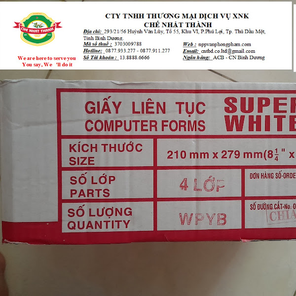 Giấy liên tục 4 liên 210x279mm