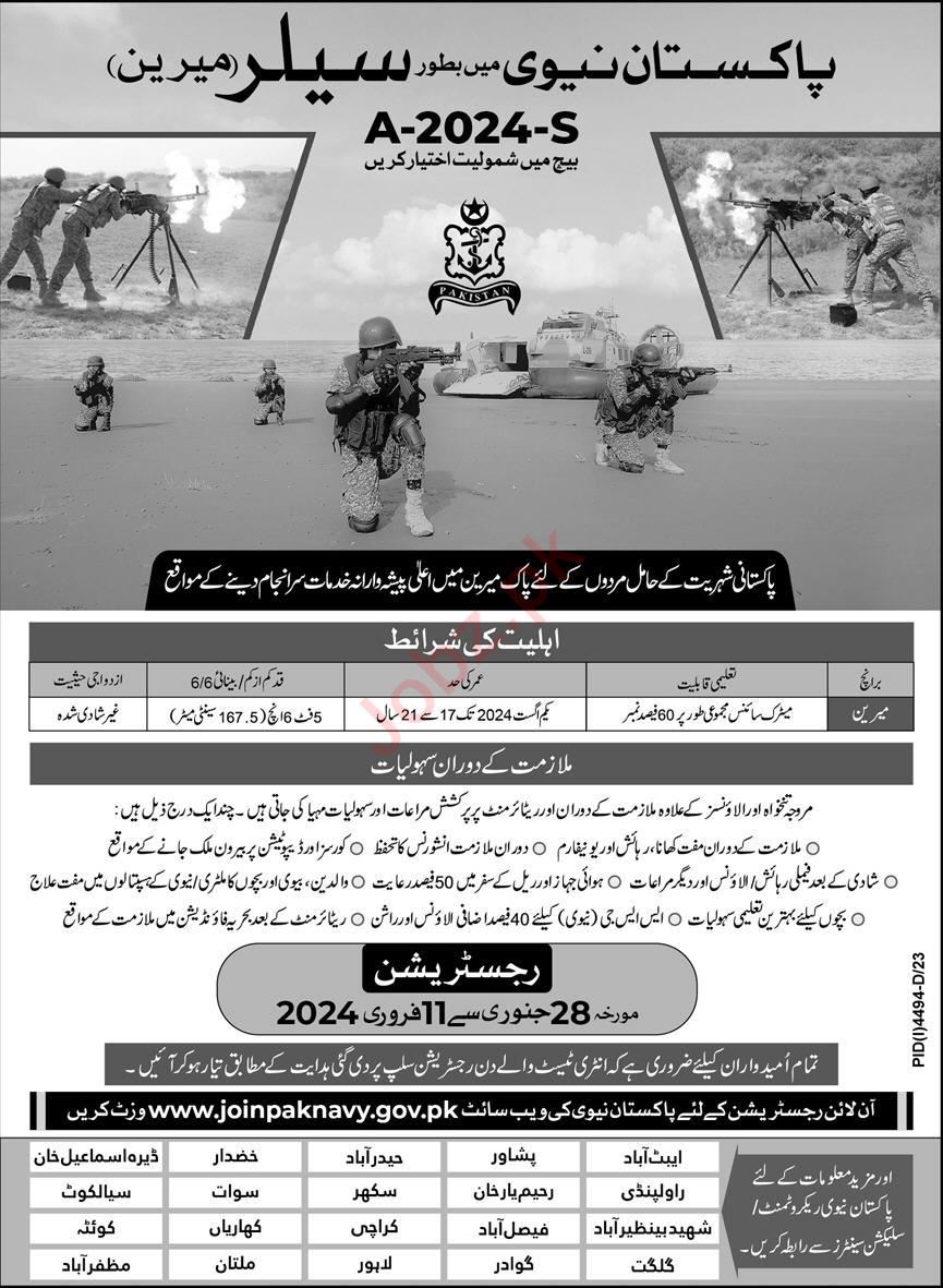 Pakistan Navy Jobs In Rawalpindi 2024