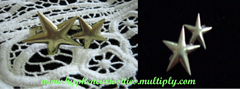 gold double star connector ring, hyphen gold double star connector ring, hyphen