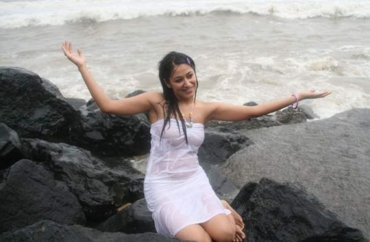 Anjali Pandey wet sexy in white