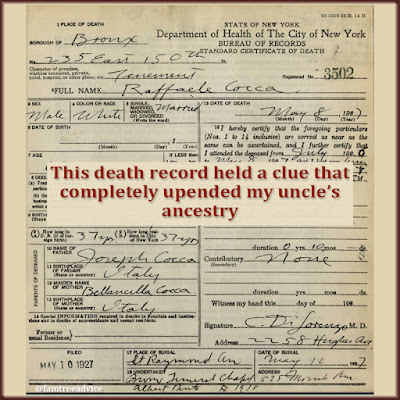 This newly available NYC death record rewrote my cousin's ancestry.