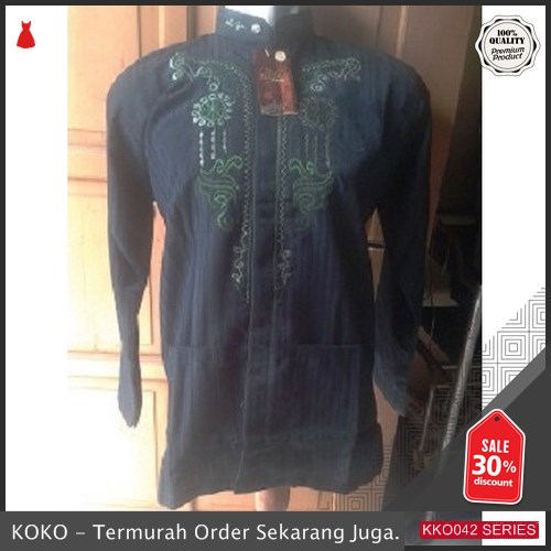 KKO42 PSR221 Baju Koko Lebaran Gunawan Lengan Panjang Dark 