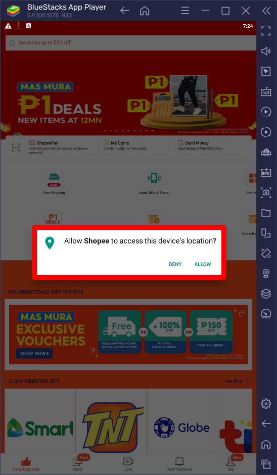 allow shopee to access this device location