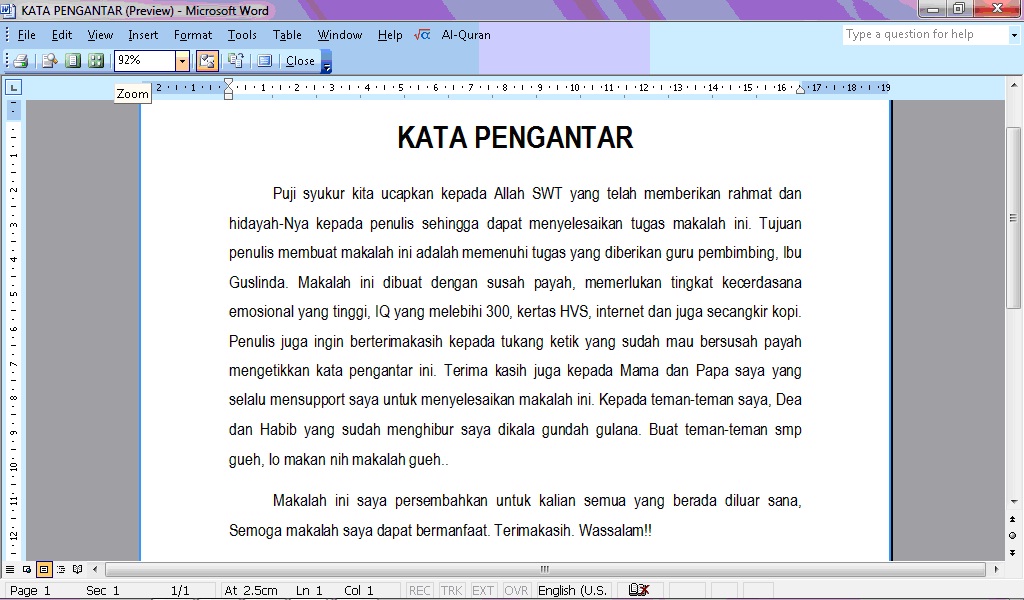 Contoh Kata Pengantar Al Qur'an Hadits - Downlllll