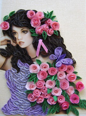 paper quilling rose wall art