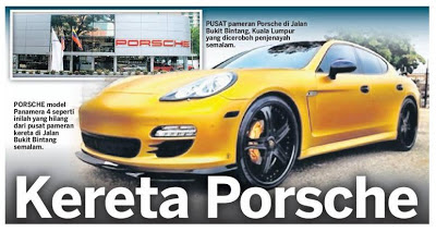 Porsche Panamera RM900,000 Dilarikan