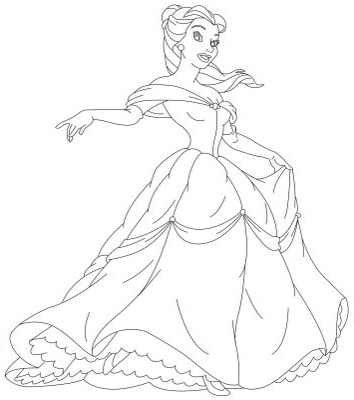 Princess Belle Coloring Pages Free 8