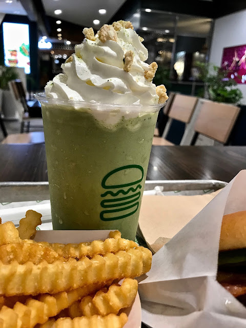 Shake Shack, matcha cookies and cream shake