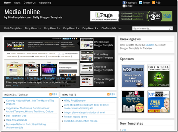 media online blogger template