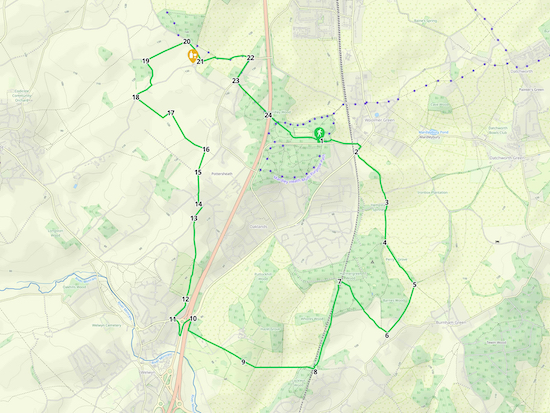 Map for Walk 78: Welwyn North-East Loop