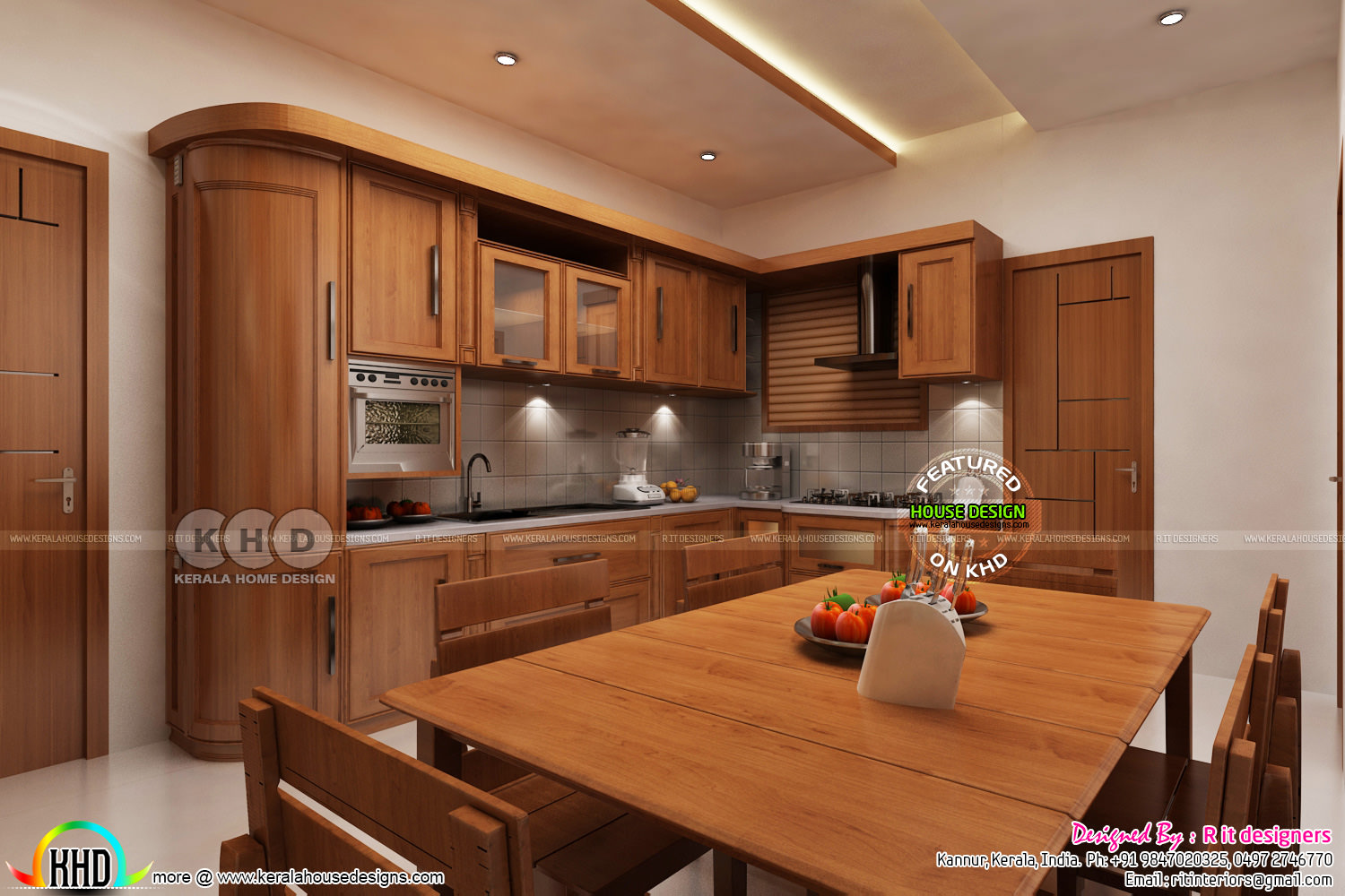 Dining, kitchen interior designs  Kerala home design and floor plans