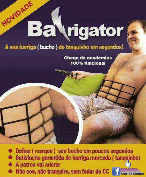 Novidade! Barrigator. A sua barriga (bucho) de tanquinho em segundos! Foto para Facebook.