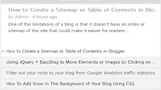 Recent Rotating Post Gadget with Excerpt For Blogger
