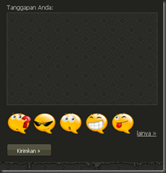 kolom komen akan tampak sbb.