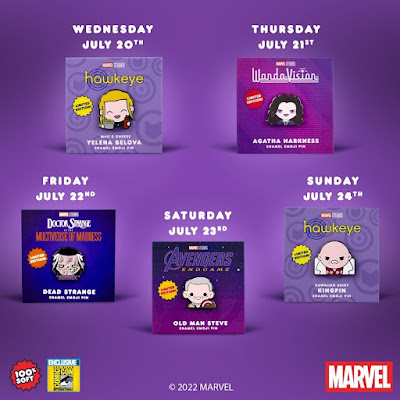 San Diego Comic-Con 2022 Exclusive Marvel Studios Emoji Pins by 100% Soft
