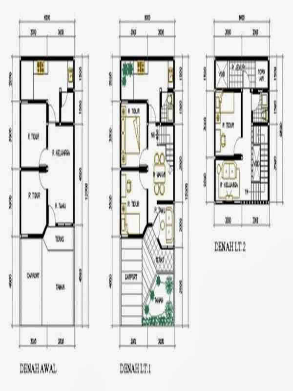 Lihat Denah Rumah  Minimalis 2  Lantai  Type  36 Png Desain  