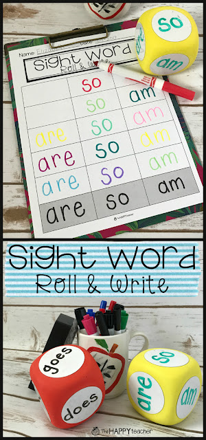 This is the perfect activity for Word Work stations or centers. It's also an easy activity for parents to do at home with their child to practice weekly sight words in Kindergarten and 1st grade.