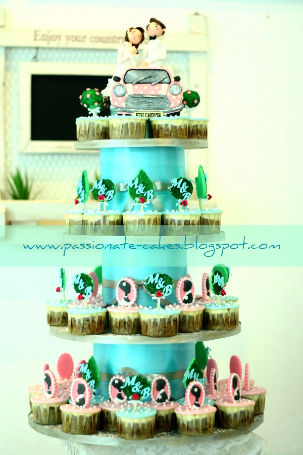 Fullhouse theme wedding cupcakes tower for Michelle's ROM