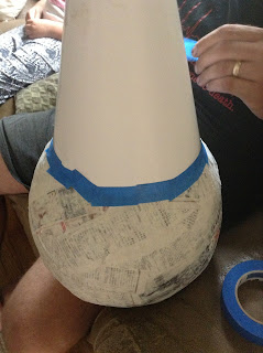 Tape cone onto top