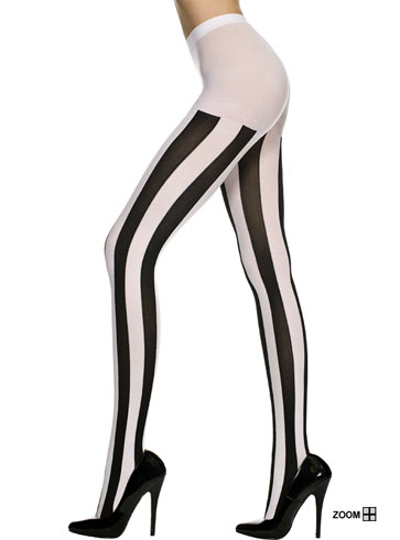 black white striped tights