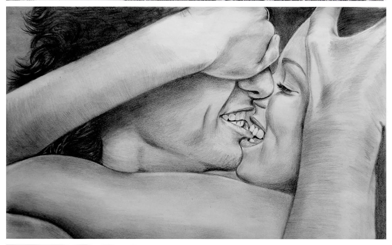 20 Mind-Blowing Pencil Drawings By Greek Artist That Illustrate The Beauty Of Love - I fall in love with your smile all the time