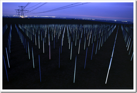 Field Of Fluorescent Tubes Powered By Ambient Current