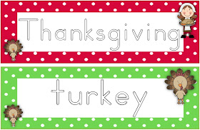 Thanksgiving Handwriting Cards Center Activity