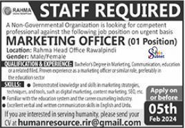 Marketing Officer Jobs Available At Rahma Islamic Relief 2024