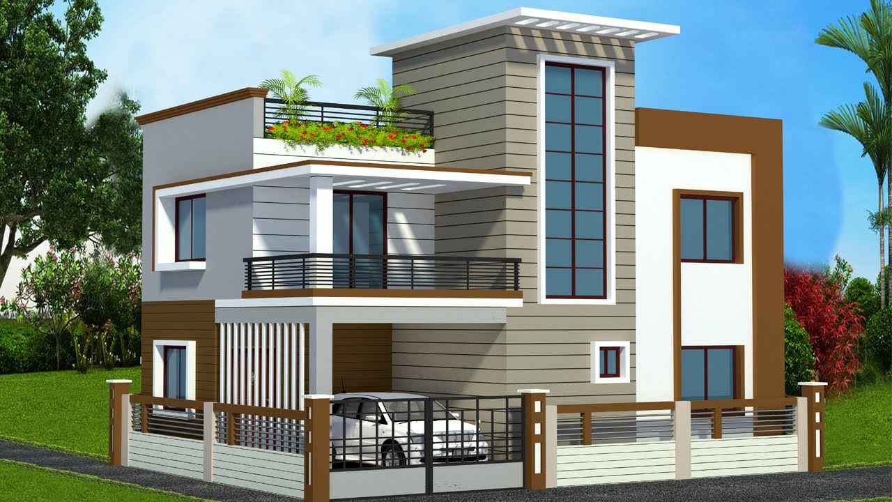 Duplex House Design Pictures - Small Modern Two Storey Duplex House Design Pictures - Duplex house design - NeotericIT.com