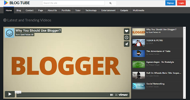 Blogger Tube Professional Video Vlog Template