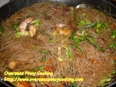 Pansit Bihon Gisado Topped with Bacon - Cooking Procedure