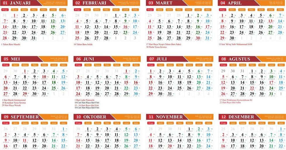 Gratis Download Template Kalender 2018 cdr  kanglux
