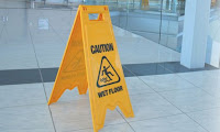 Slips, trips and falls warning notice