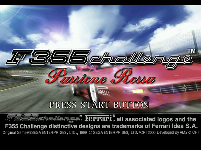 F355 Challenge: Passione Rossa title screen