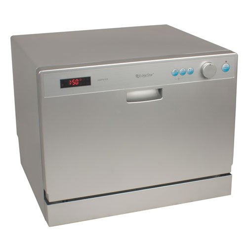 EdgeStar 6 Place Setting Countertop Portable Dishwasher - Silver