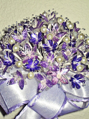 A combination of dark n light purple crystals pearls 