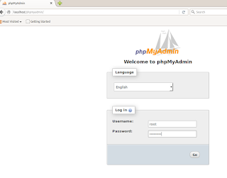 halaman login phpMyAdmin