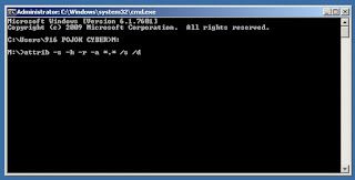 CMD - Perintah attribut pada CMD untuk memunculkan file yang terhidden