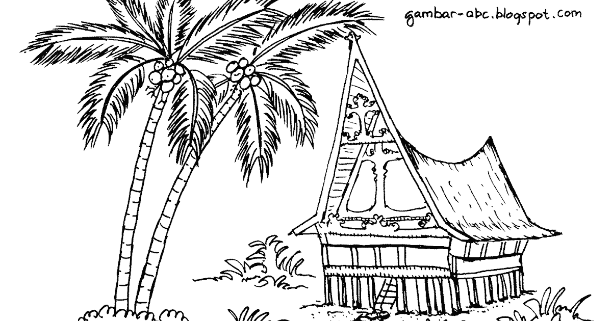  Gambar  Rumah Adat  Jawa  Hitam  Putih  Gambar  Oz