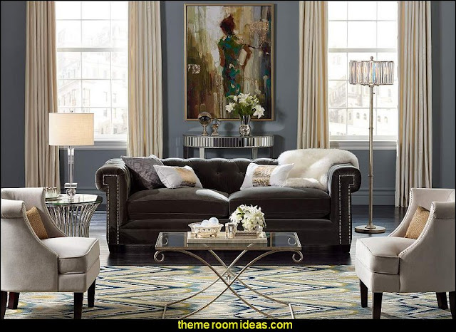 Hollywood glam living rooms - old Hollywood style decorating ideas - Luxe living rooms furniture - old Hollywood glamor decorating ideas - Hollywood glam furniture - mirrored furniture