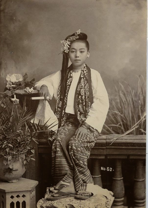 Lady Holding a Cigar - Burma (Myanmar), c1900's