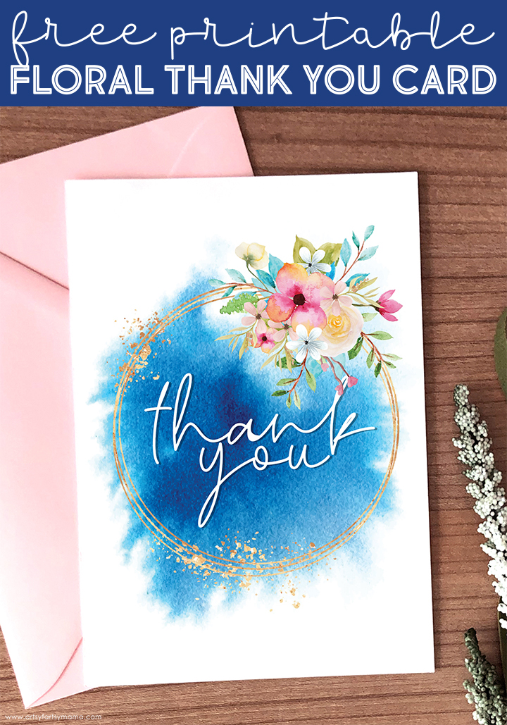 Free Printable Floral Thank You Card