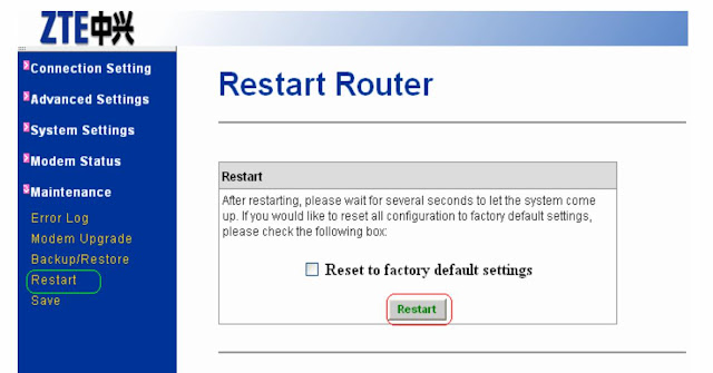 Restart Router