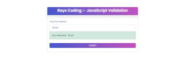 Select Box Validation Using JavaScript