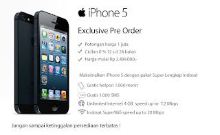 iPhone 5 pre-order Indosat 7 - 12 Desember 2012