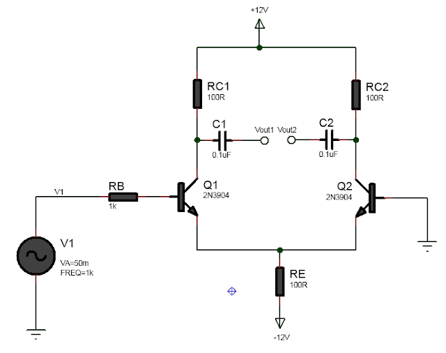 circuit analysis of single input balanced output BJT